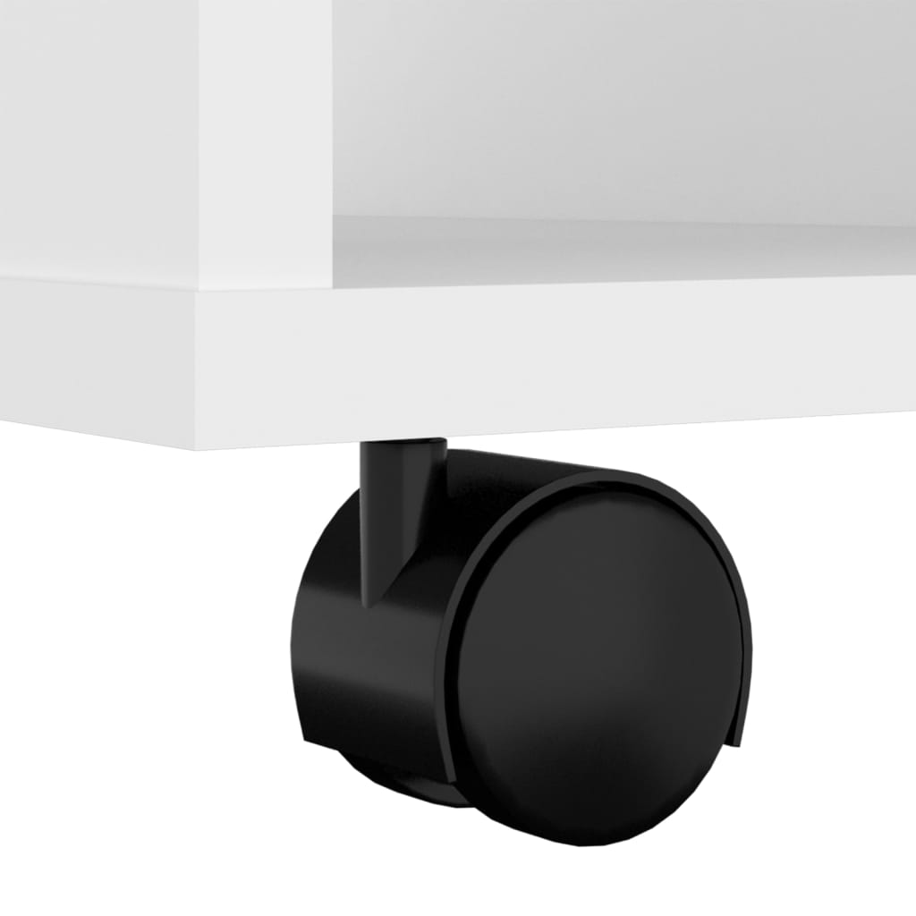 Cabinet with castors, white, 60x35x75cm, engineered wood