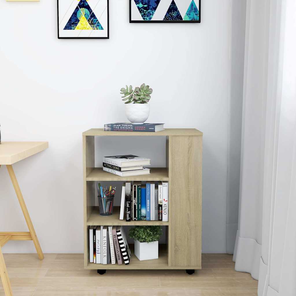 Cabinet with castors, oak, 60x35x75cm, treated wood