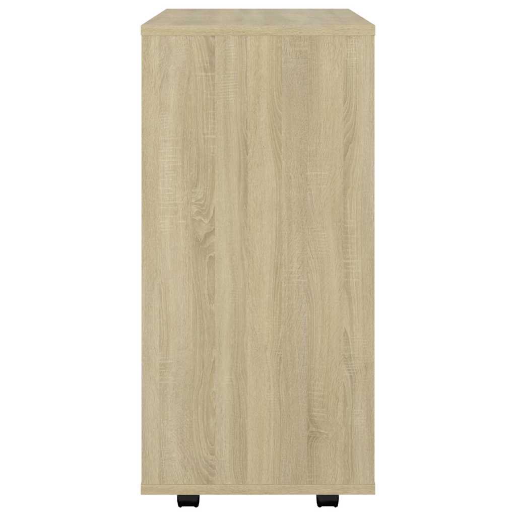 Cabinet with castors, oak, 60x35x75cm, treated wood