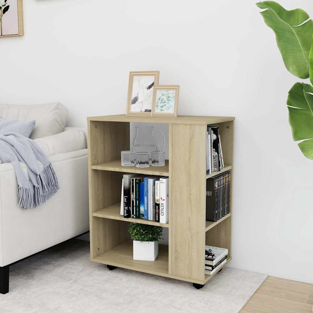 Cabinet with castors, oak, 60x35x75cm, treated wood