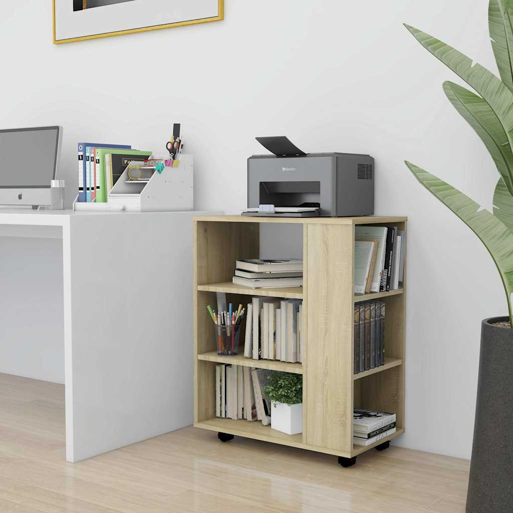 Cabinet with castors, oak, 60x35x75cm, treated wood