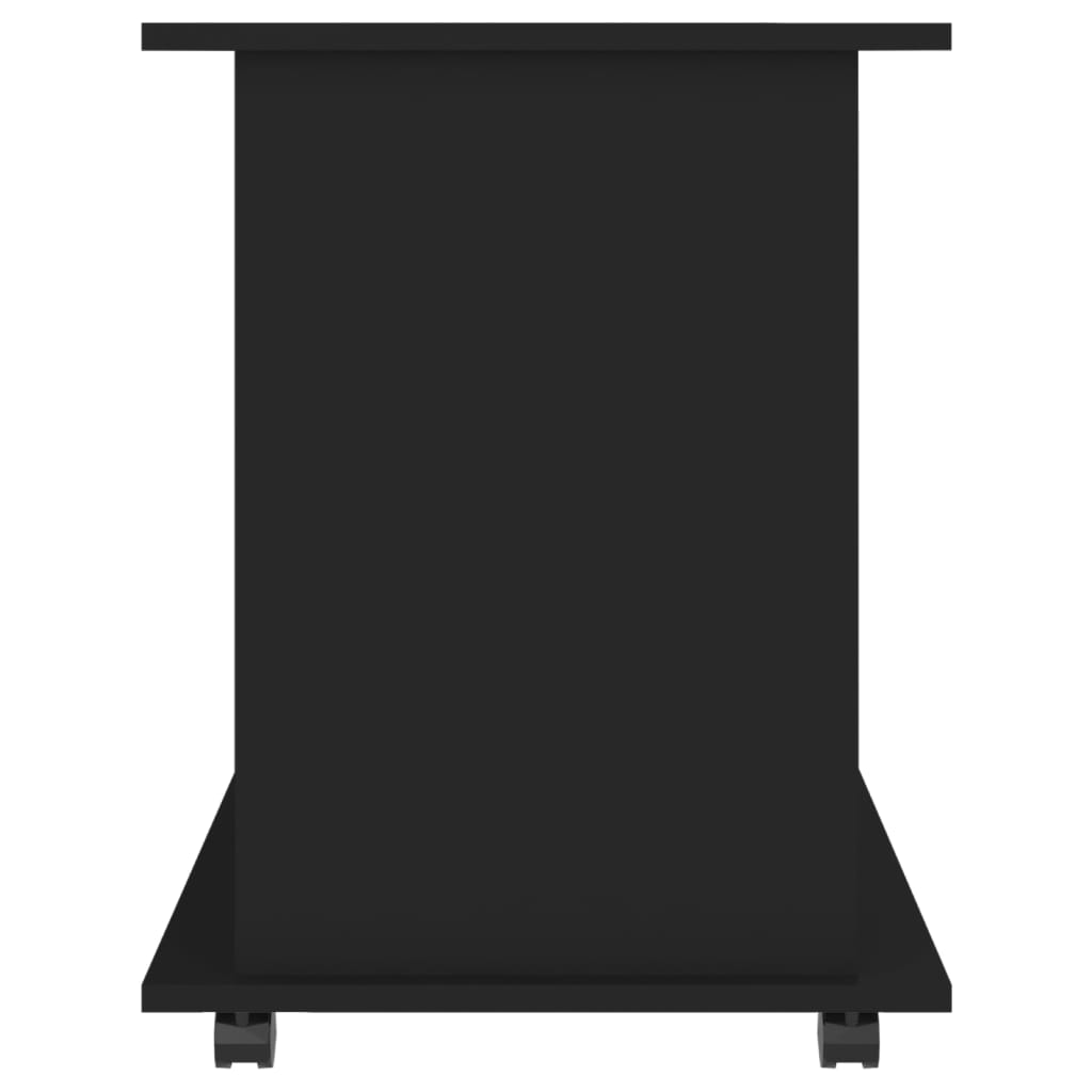 Cabinet with castors, black, 60x45x60cm, engineered wood