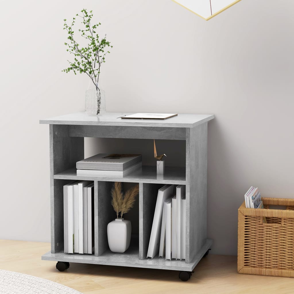 Cabinet with wheels, concrete, 60x45x60cm, treated wood