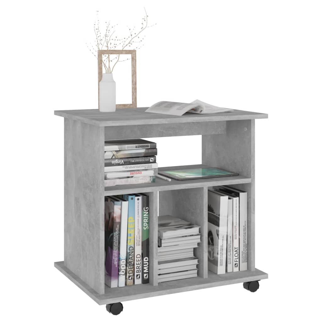 Cabinet with wheels, concrete, 60x45x60cm, treated wood