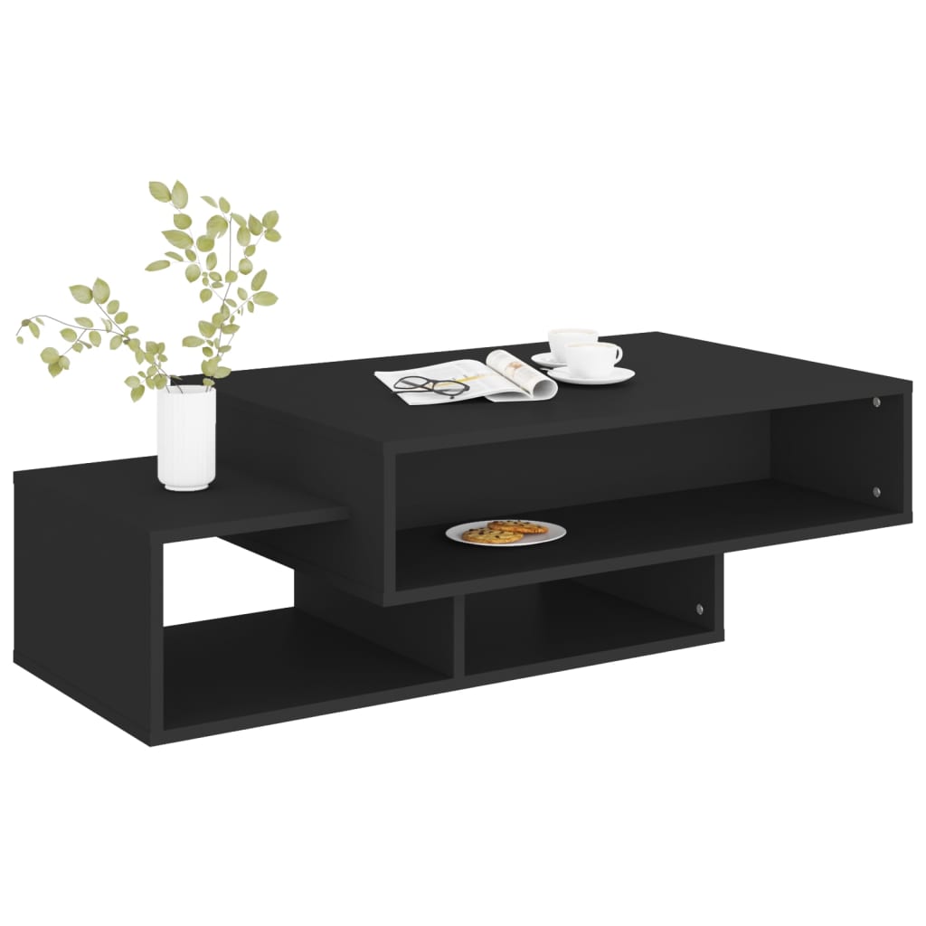 Coffee table, black, 105x55x32cm, engineered wood
