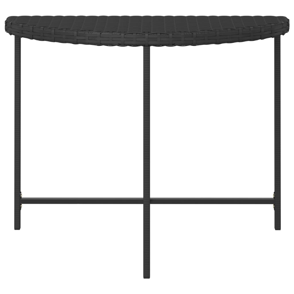 Sodo stalas, juodos spalvos, 100x50x75cm, poliratanas