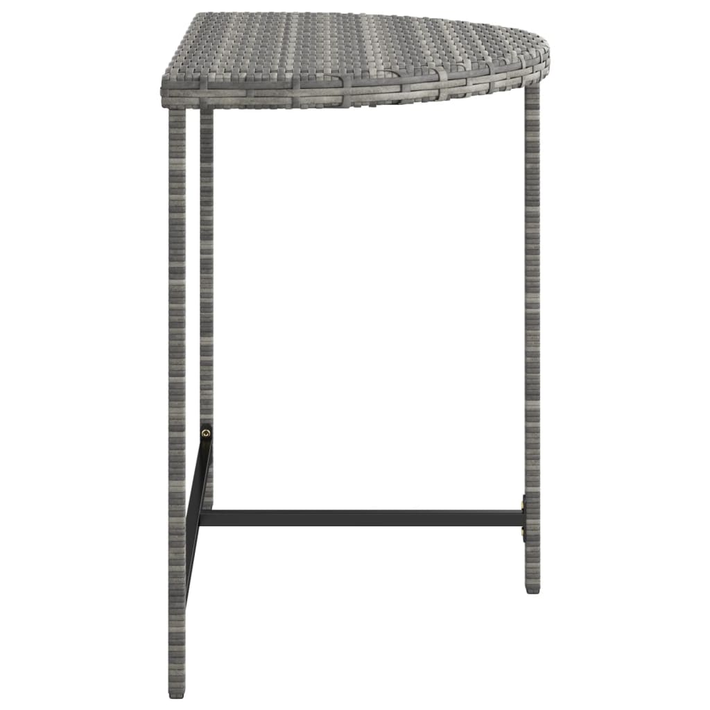 Sodo stalas, pilkos spalvos, 80x50x75cm, poliratanas
