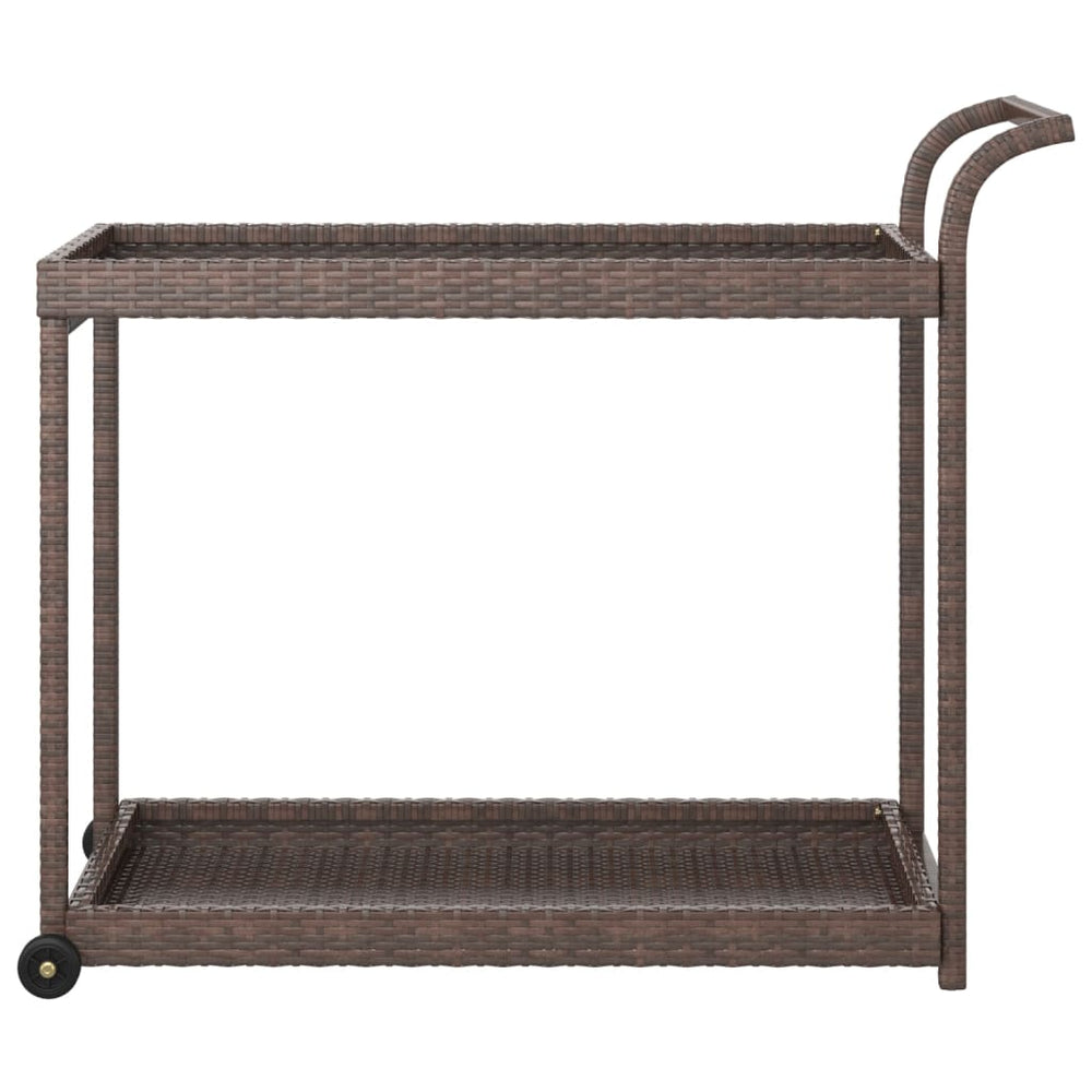 Bar cart, brown, 100x45x83cm, poly rattan