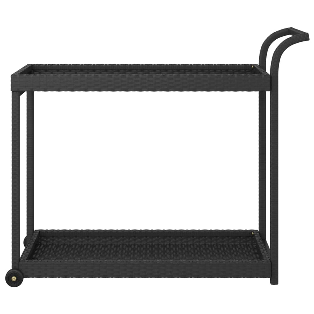 Bar cart, black, 100x45x83cm, polyrattan