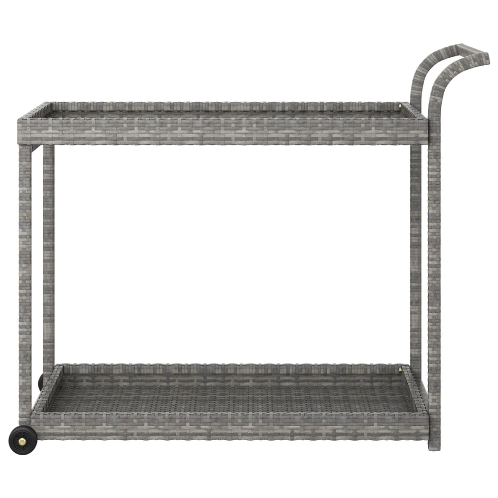 Bar cart, grey, 100x45x83cm, poly rattan