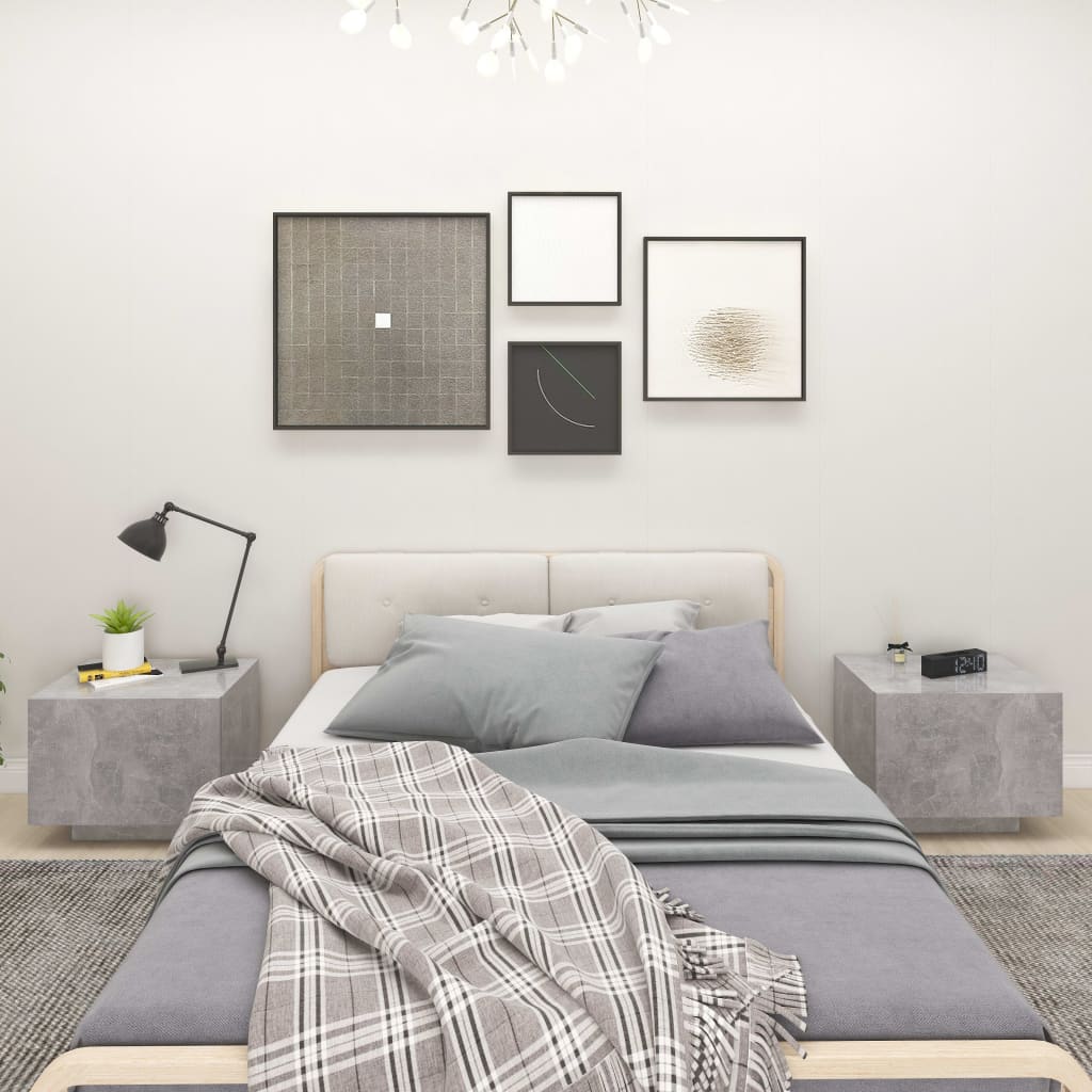 Naktsskapītis, betona pelēks, 100x35x40cm, MDF