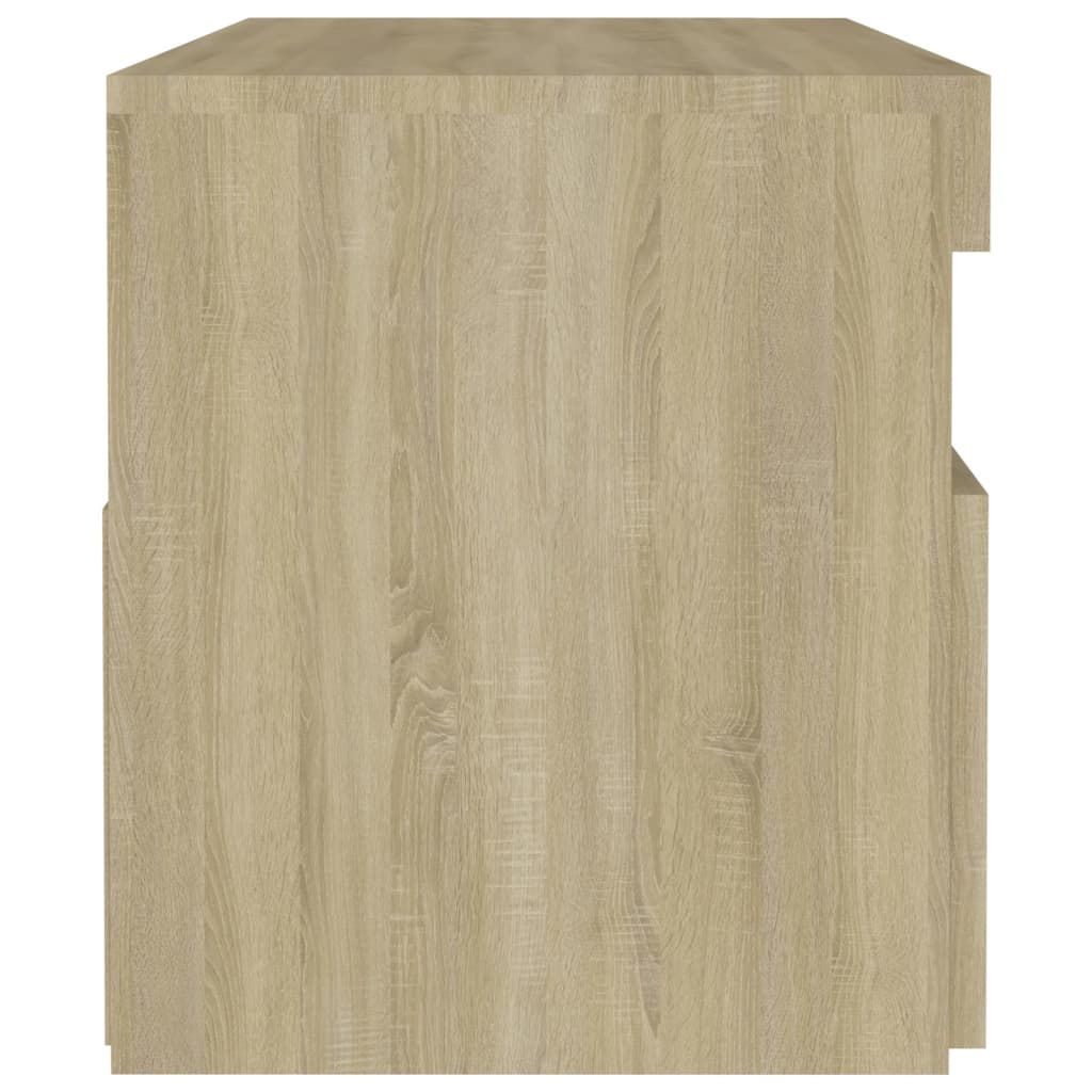 Naktsskapītis ar LED, ozola sonoma, 60x35x40cm, koks