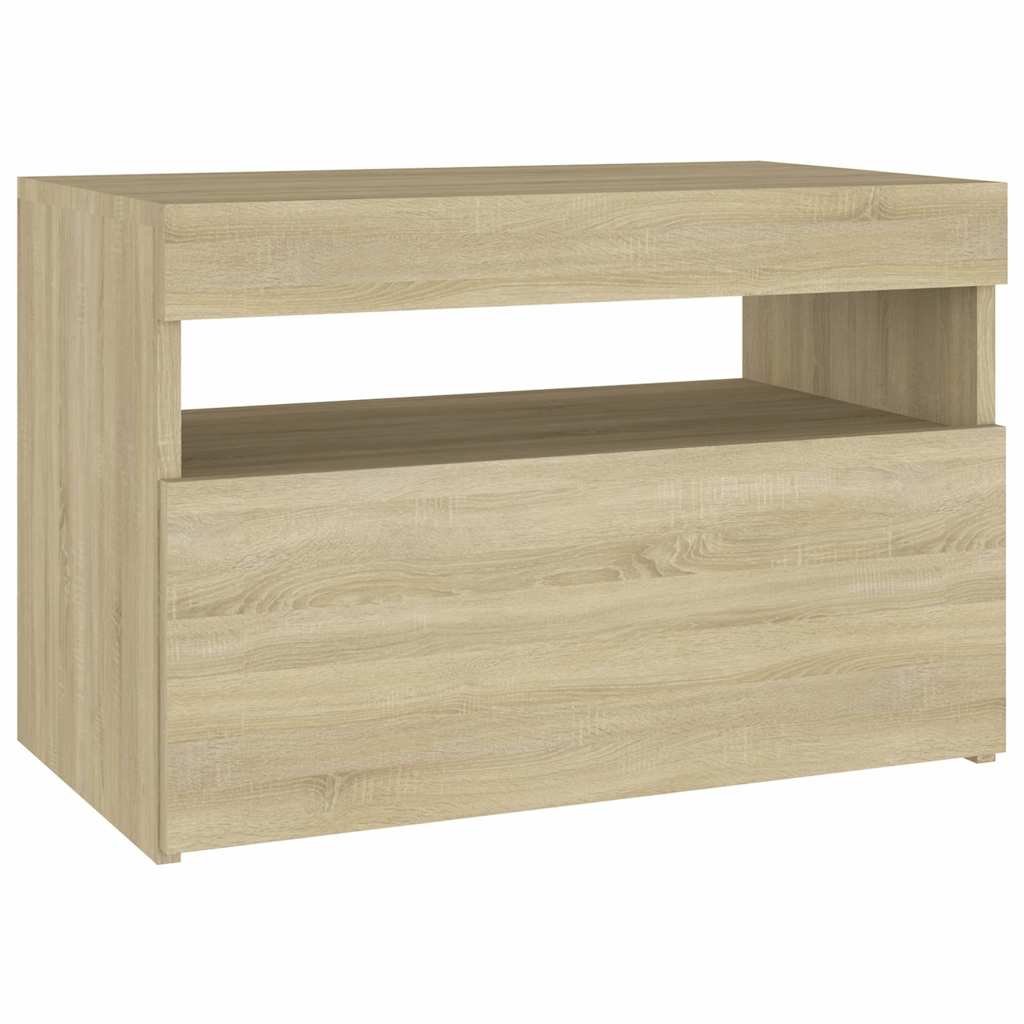 Naktsskapītis, sonomas ozols, 2 gab., 60x35x40cm, MDF