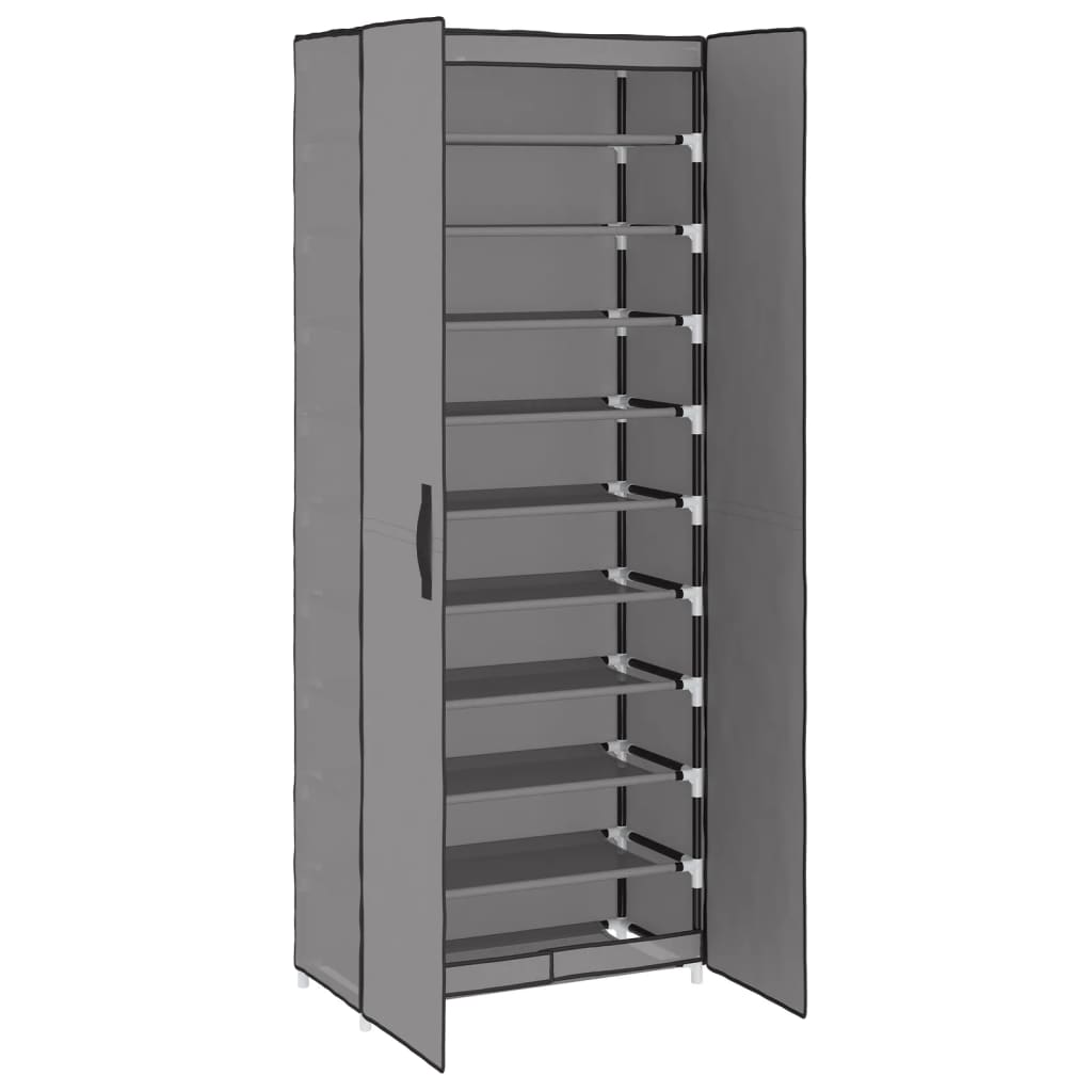 Shoe cabinet, grey, 60x30x166cm, fabric