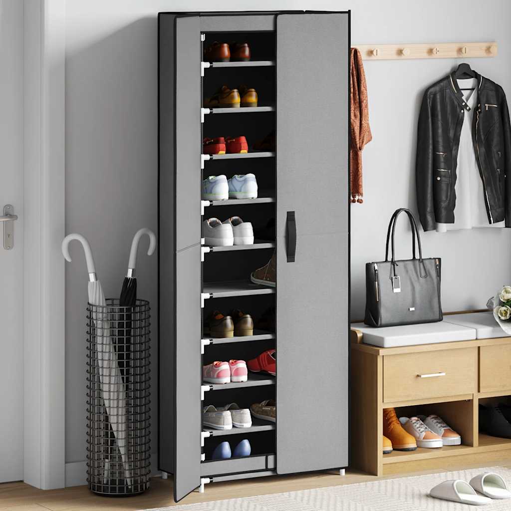 Shoe cabinet, grey, 60x30x166cm, fabric