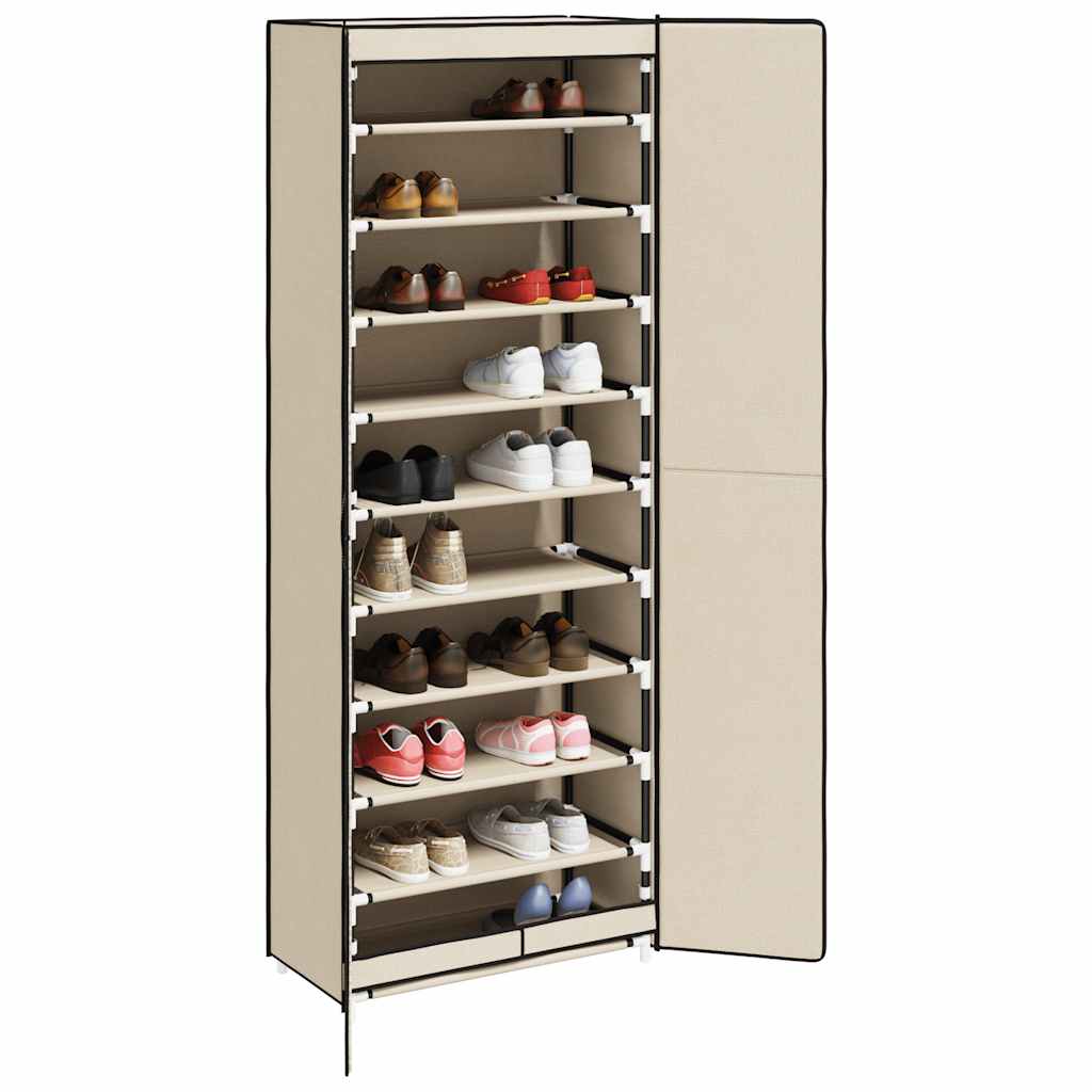 Shoe cabinet, cream, 60x30x166cm, fabric
