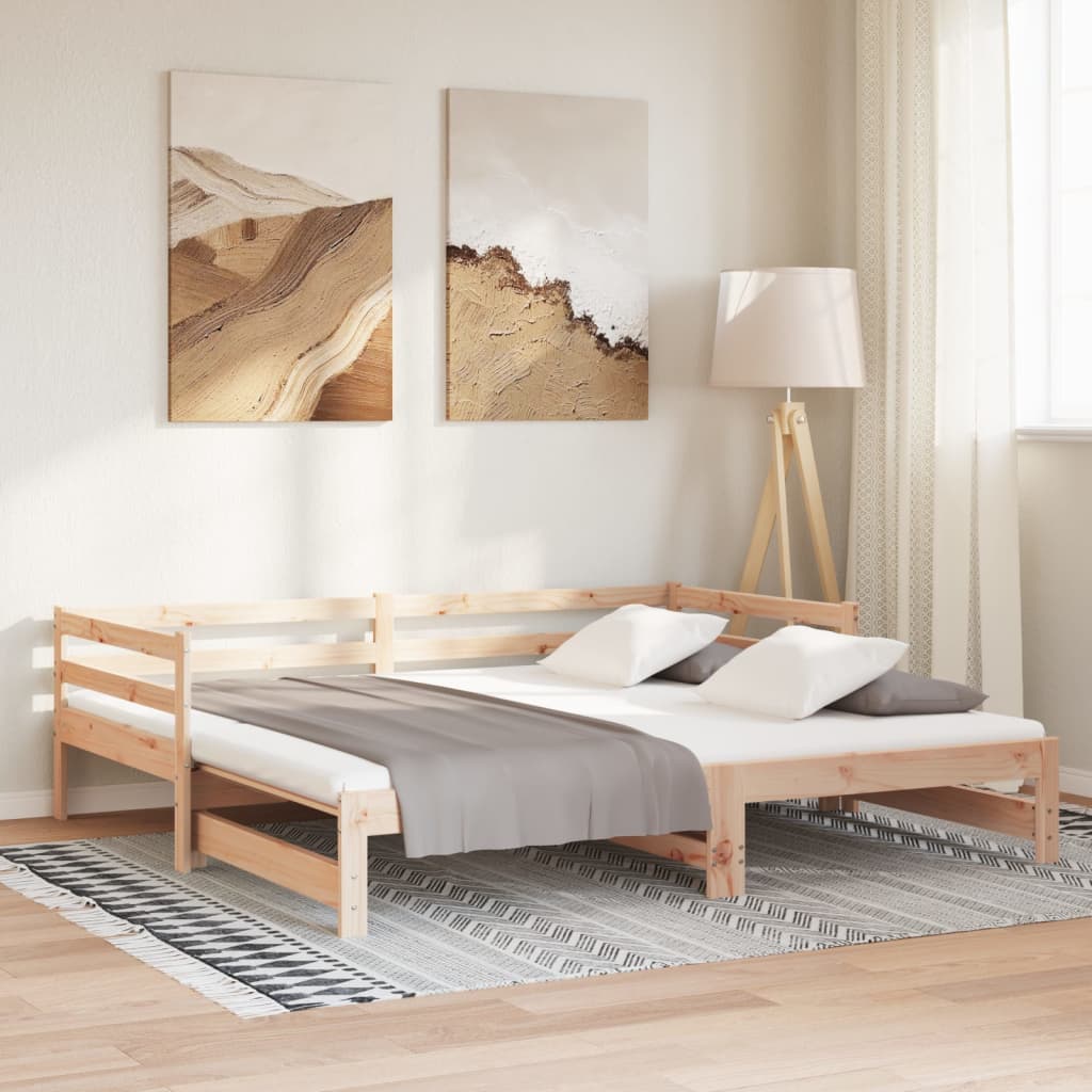 Ištraukiama lova, 2x(90x200)cm, pušies medienos masyvas