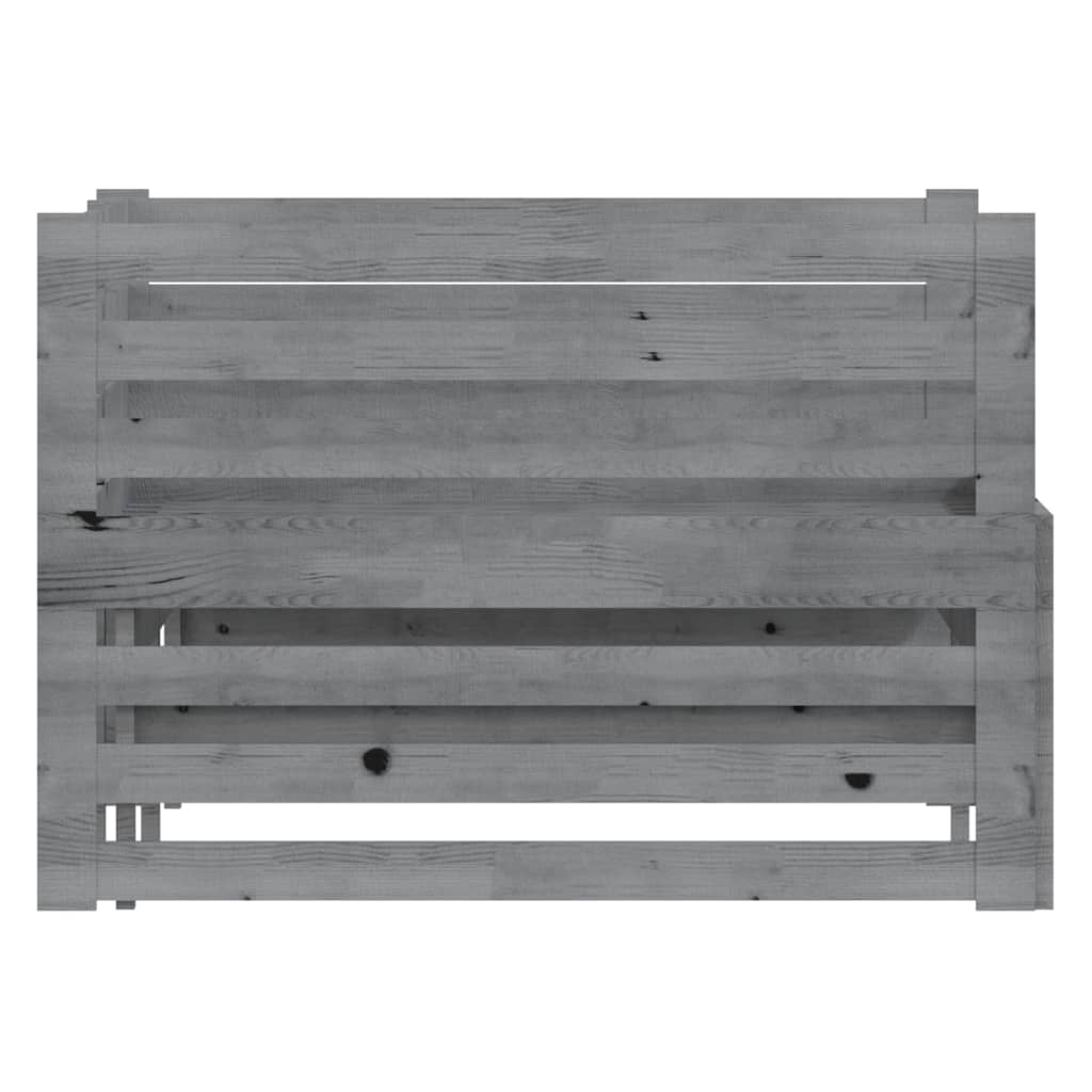 Ištraukiama lova, pilka, 2x(90x200)cm, pušies medienos masyvas