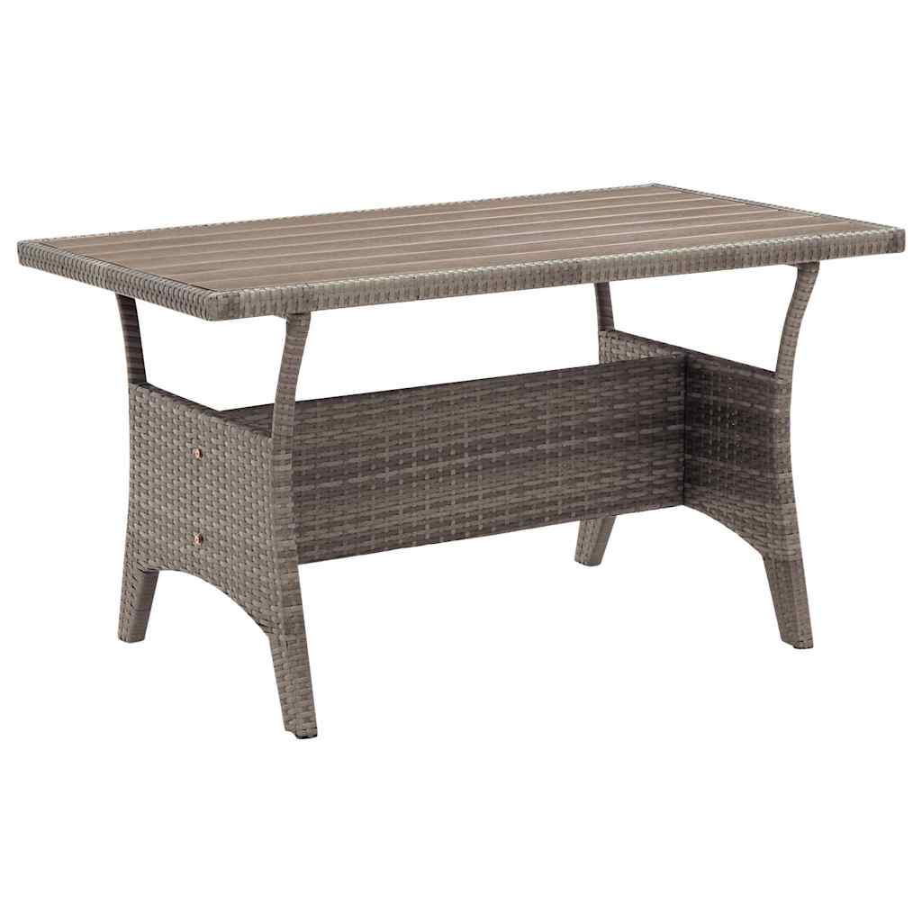 Sodo stalas, pilkos spalvos, 120x70x66cm, poliratanas