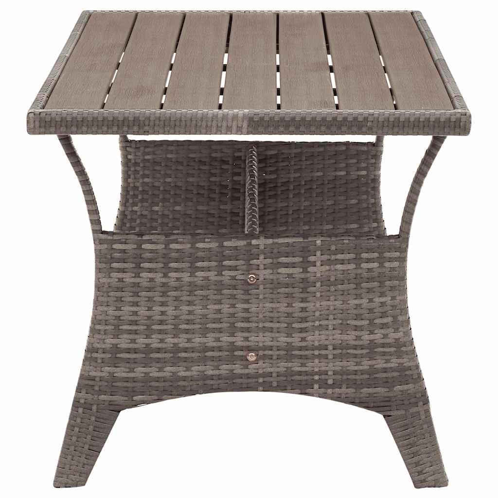 Sodo stalas, pilkos spalvos, 120x70x66cm, poliratanas