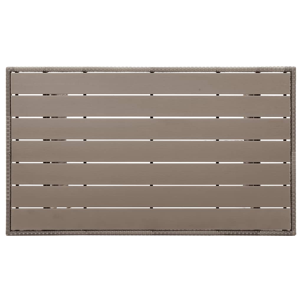 Sodo stalas, pilkos spalvos, 120x70x66cm, poliratanas