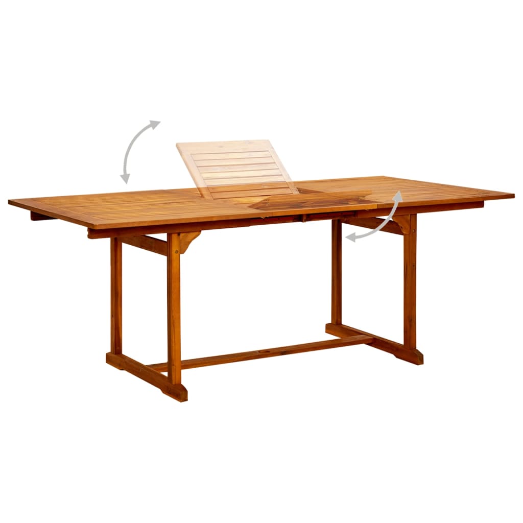 Garden dining table, (150–200)x100x75cm, solid acacia