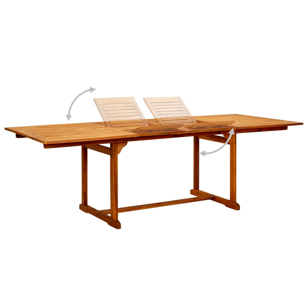 Sodo valgomojo stalas, (160–240)x100x75cm, akacijos masyvas
