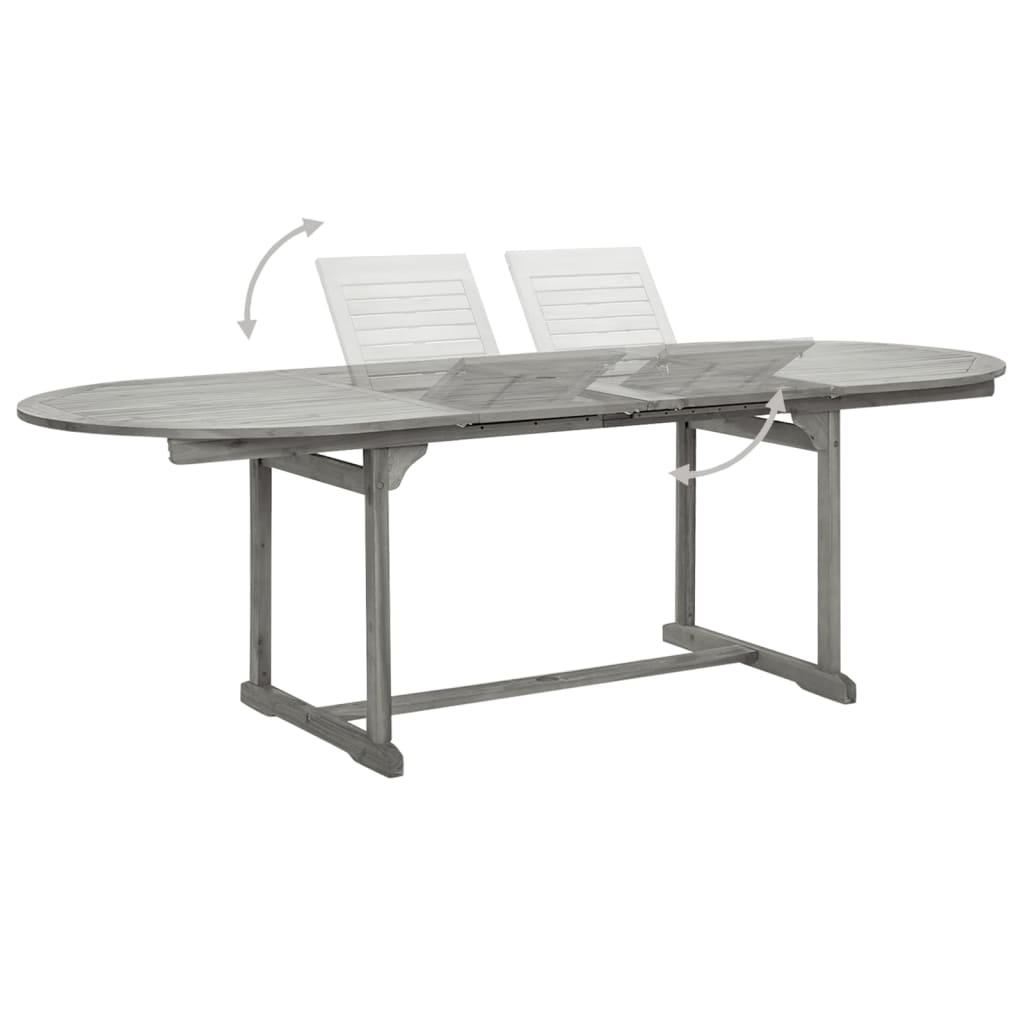Garden dining table, (160–240)x100x75cm, solid acacia wood