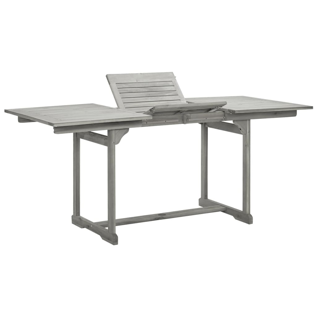 Acacia solid wood garden dining table, (120–170)x80x75cm