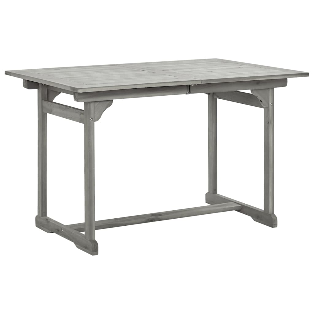 Acacia solid wood garden dining table, (120–170)x80x75cm