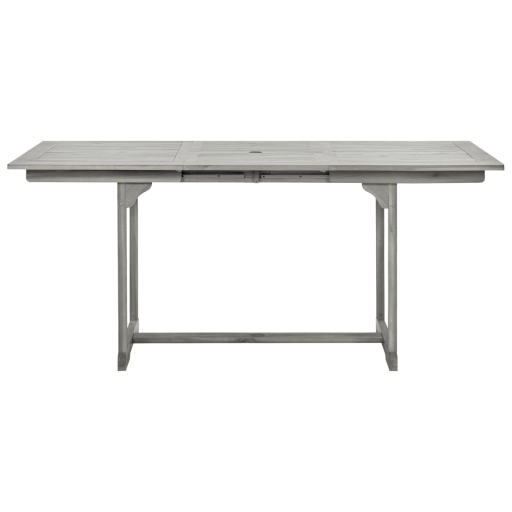 Acacia solid wood garden dining table, (120–170)x80x75cm