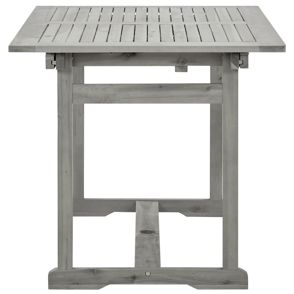 Acacia solid wood garden dining table, (120–170)x80x75cm