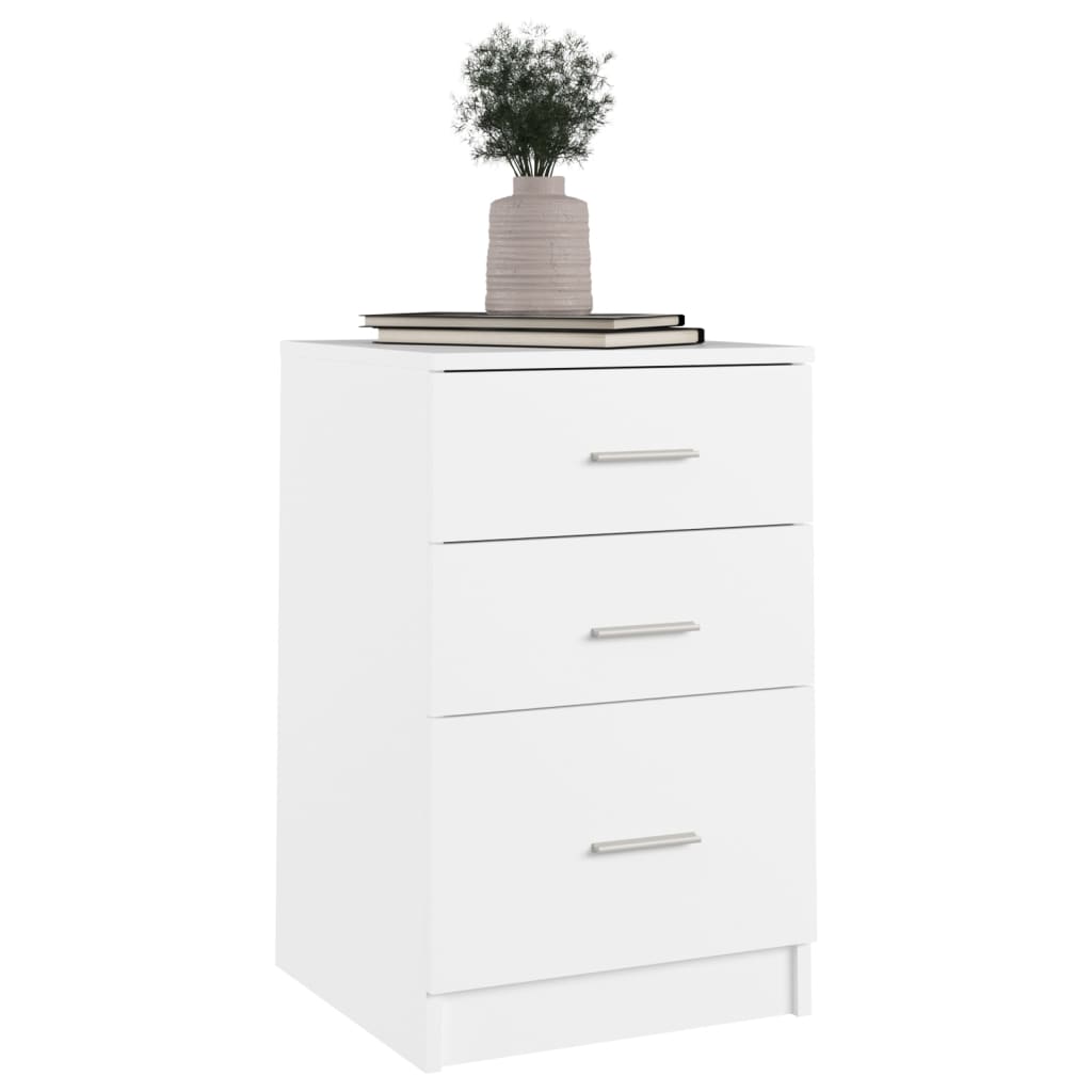 Nightstand, white, 40x40x63cm, engineered wood