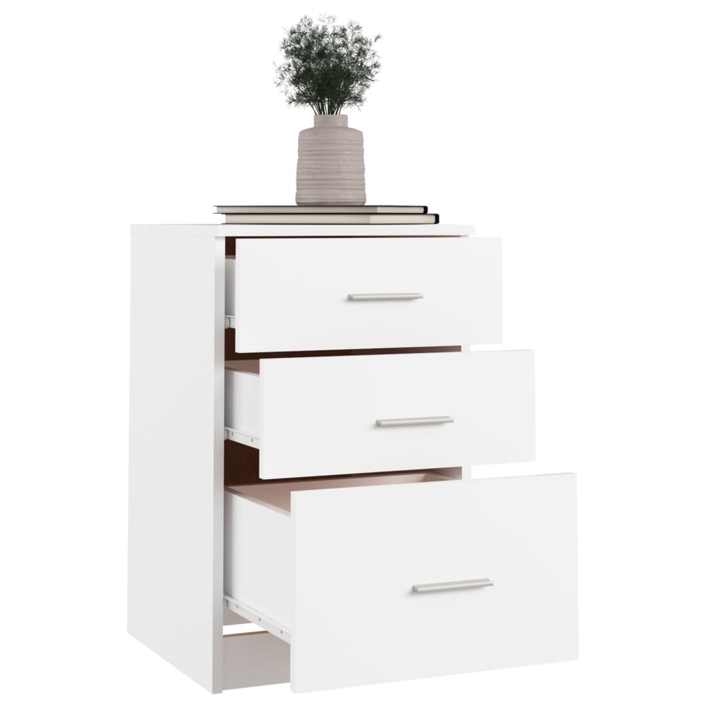 Nightstand, white, 40x40x63cm, engineered wood