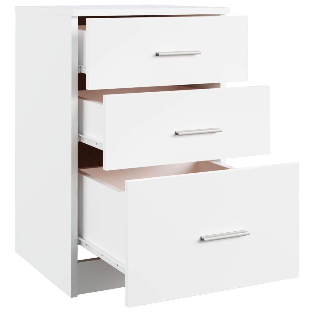 Nightstand, white, 40x40x63cm, engineered wood