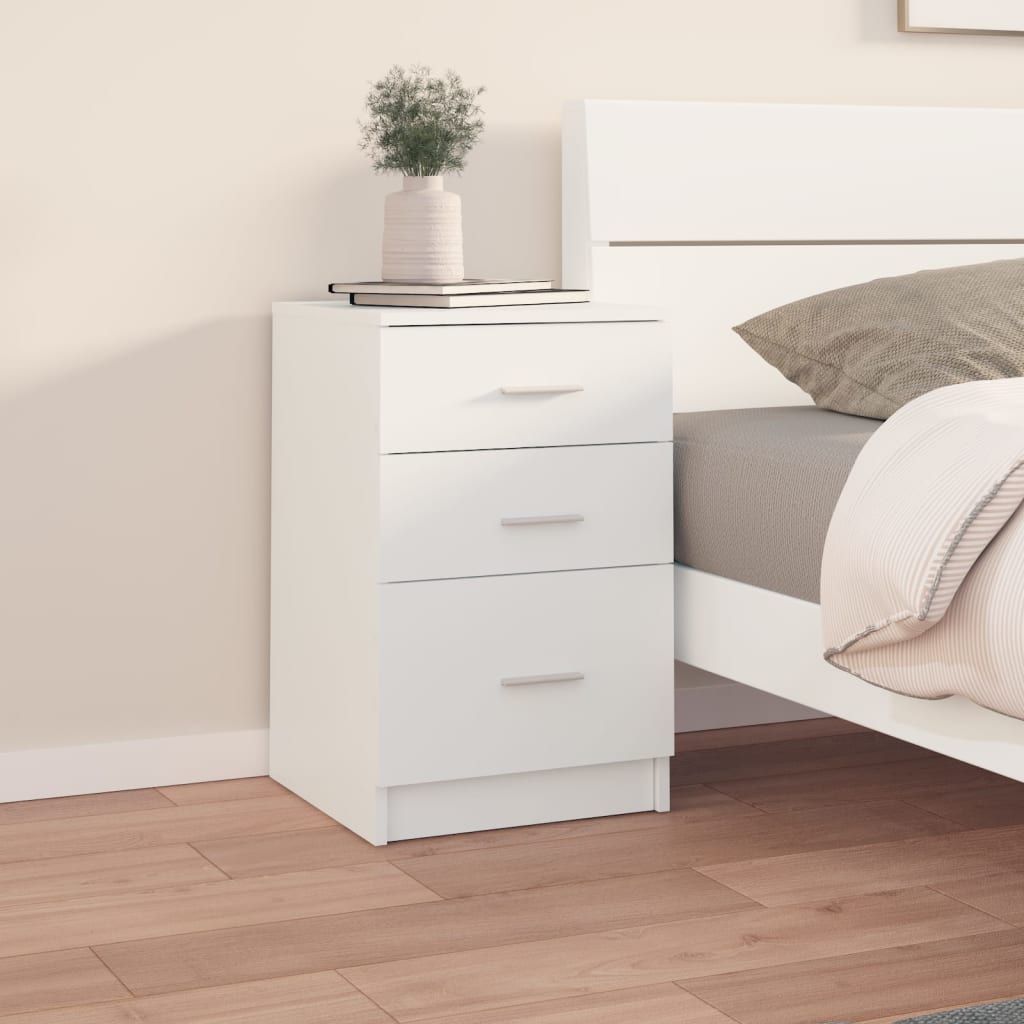 Nightstand, white, 40x40x63cm, engineered wood
