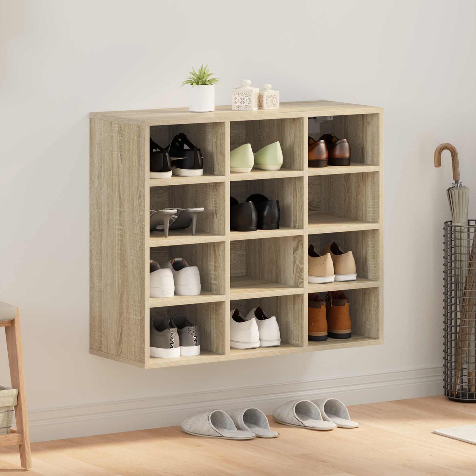 Shoe Cabinet Sonoma Oak 77.5x30x67 cm Engineered Wood