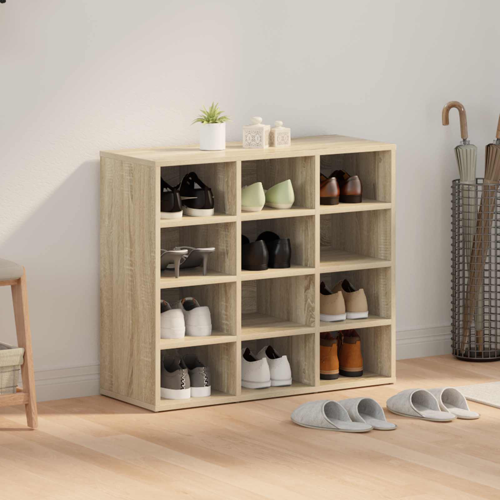 Shoe Cabinet Sonoma Oak 77.5x30x67 cm Engineered Wood