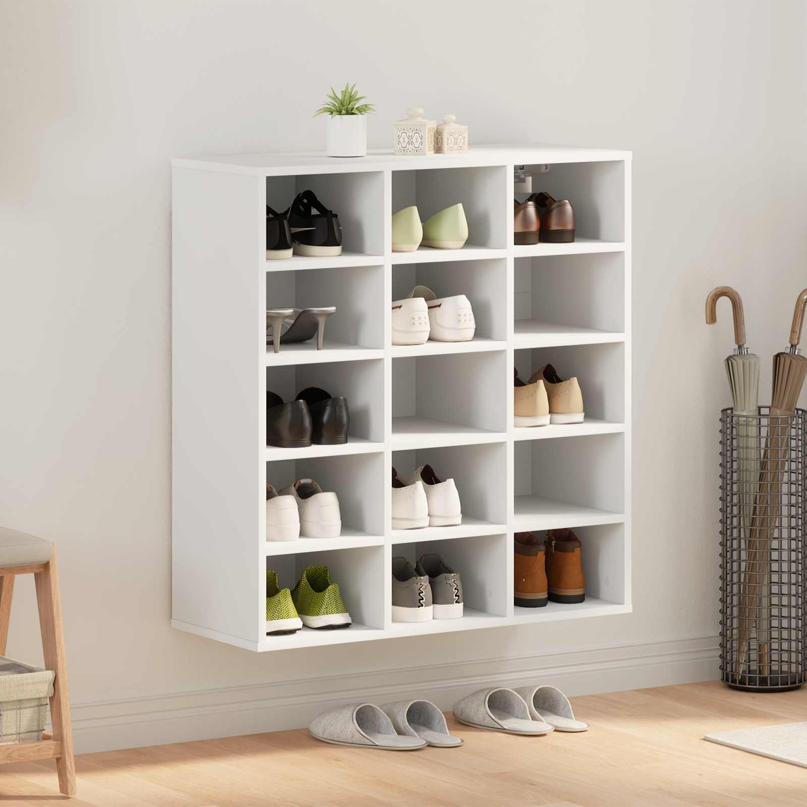 Shoe Cabinet White 77.5 x 30 x 83.5 cm Engineered Wood