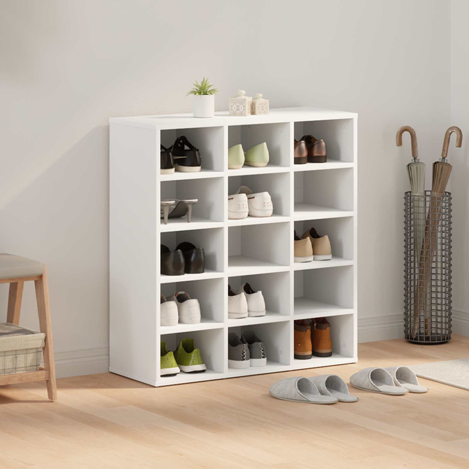 Shoe Cabinet White 77.5 x 30 x 83.5 cm Engineered Wood