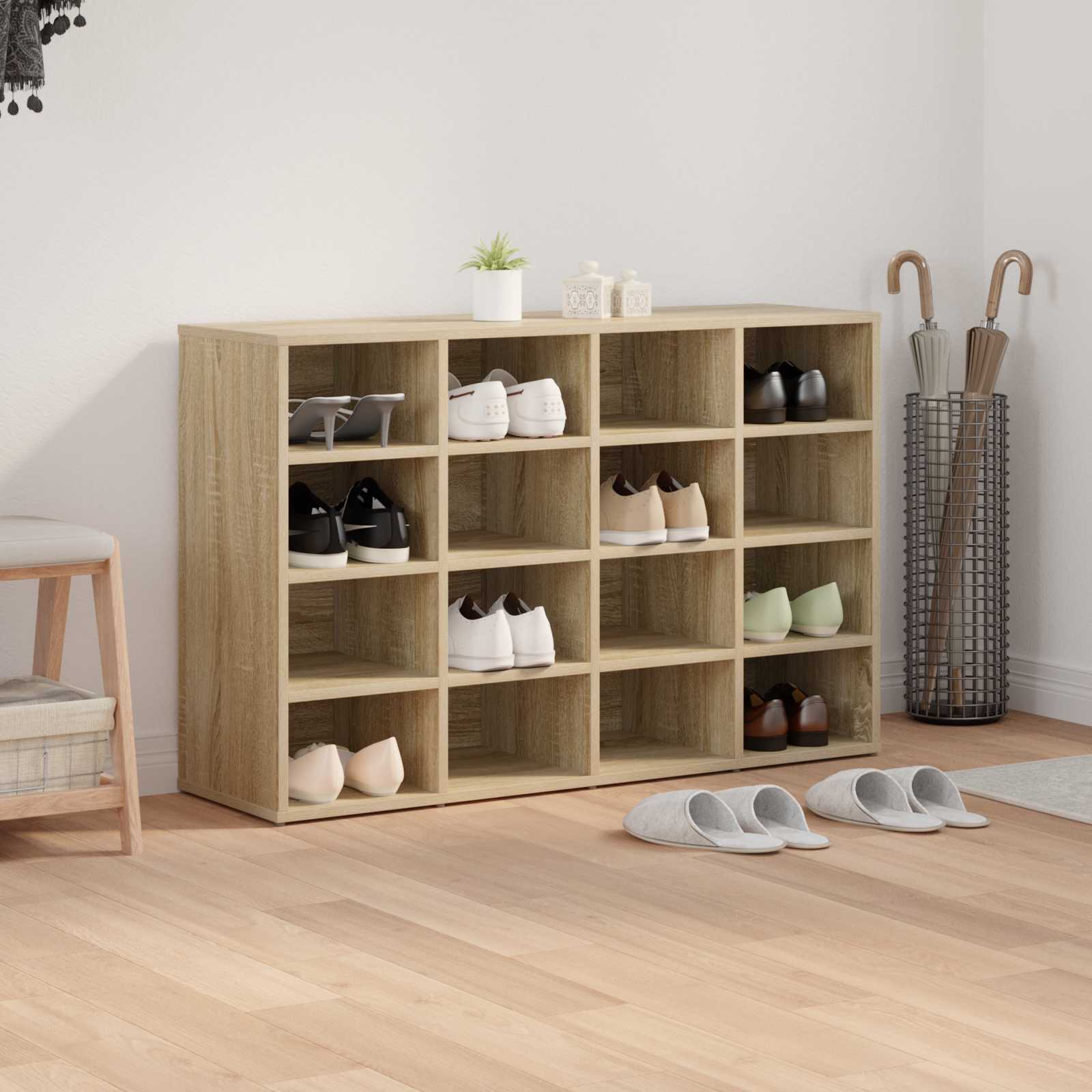 Shoe cabinet Sonoma oak 103 x 30 x 67 cm Engineered wood