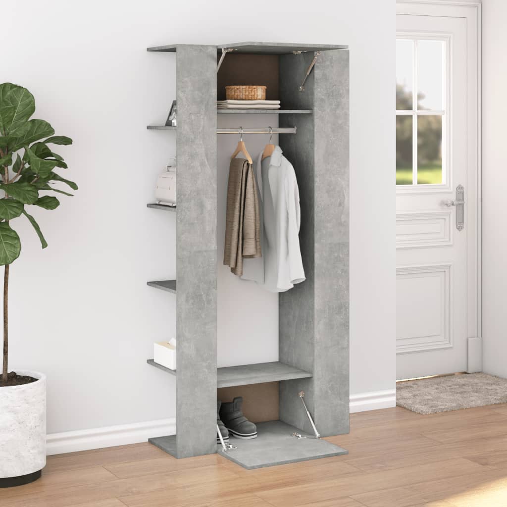 Hallway cabinet, concrete grey, 97.5x37x99cm, wood