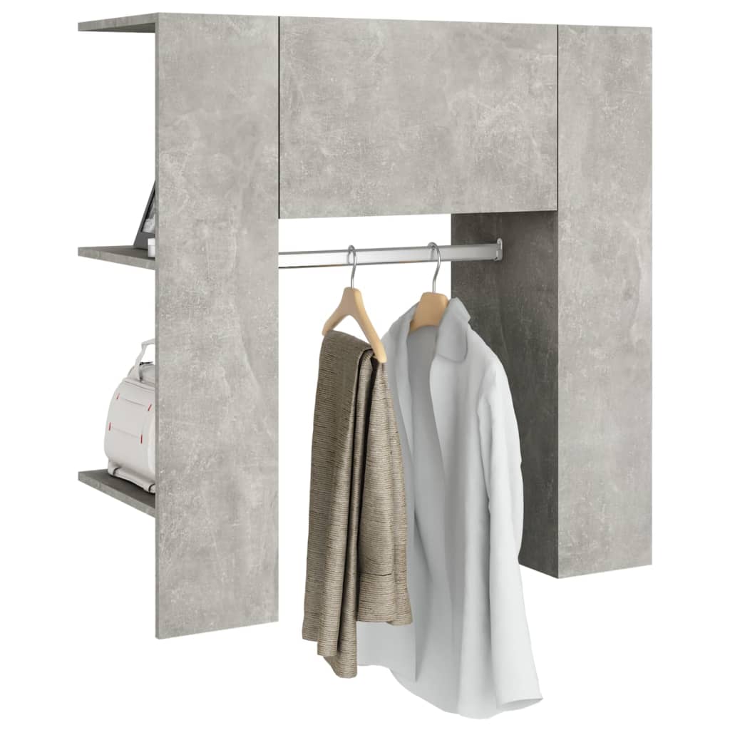 Hallway cabinet, concrete grey, 97.5x37x99cm, wood