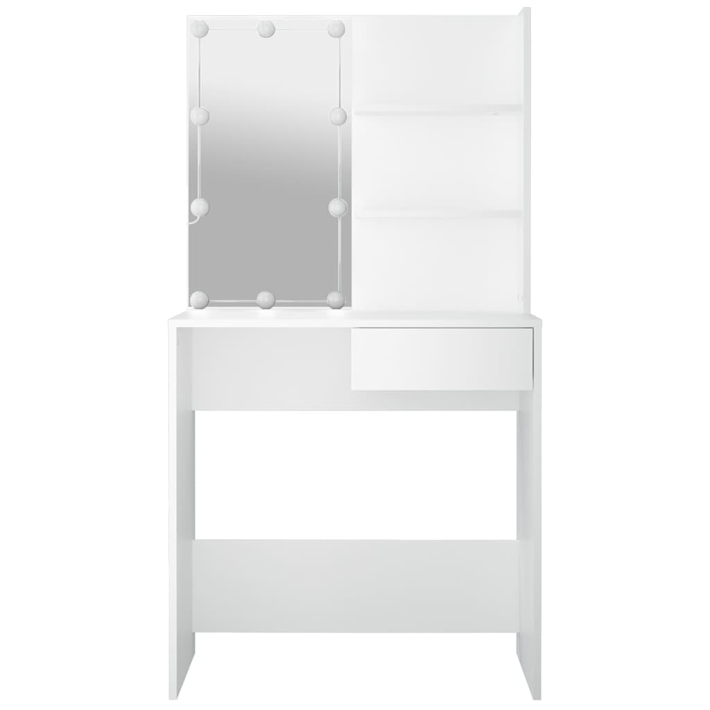 Dressing Table with LED Lighting, White, 74.5x40x141cm