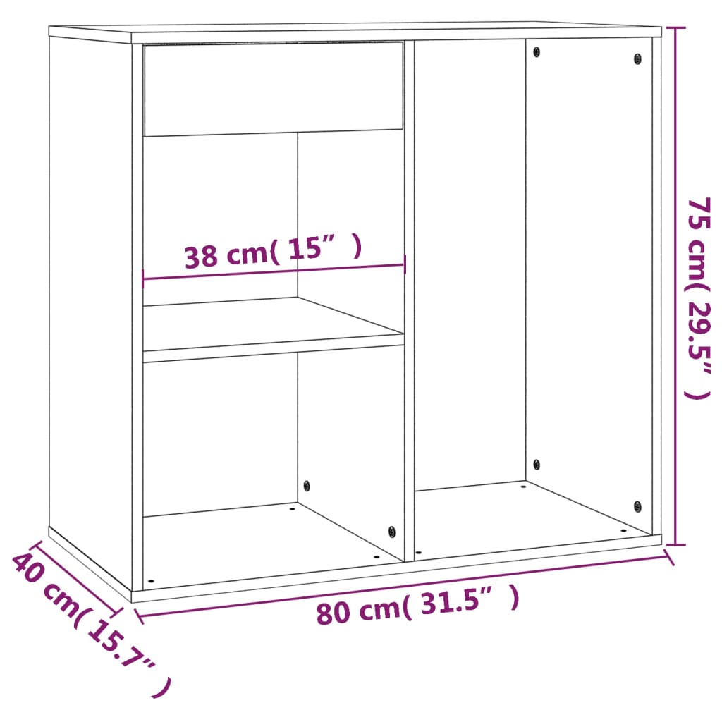 Cosmetic cabinet, white, 80x40x75cm, engineered wood