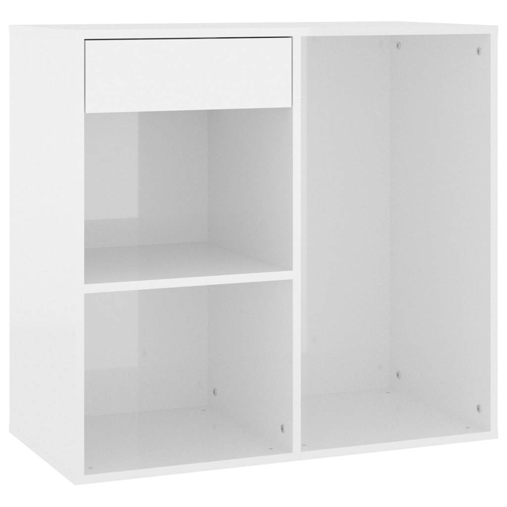 Cosmetic cabinet, white, 80x40x75cm, wood, glossy