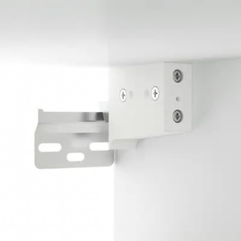 Veidrodinė spintelė su LED apšvietimu, balta, 76x15x55cm