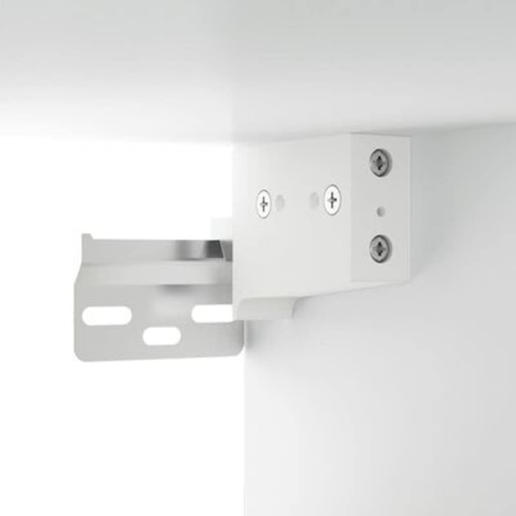 Spoguļskapītis ar LED apgaismojumu, balts, 76x15x55cm