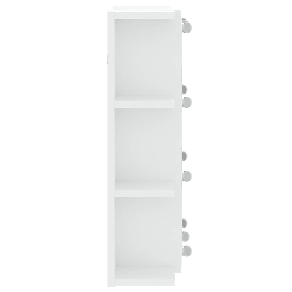 Veidrodinė spintelė su LED apšvietimu, balta, 70x16,5x60cm