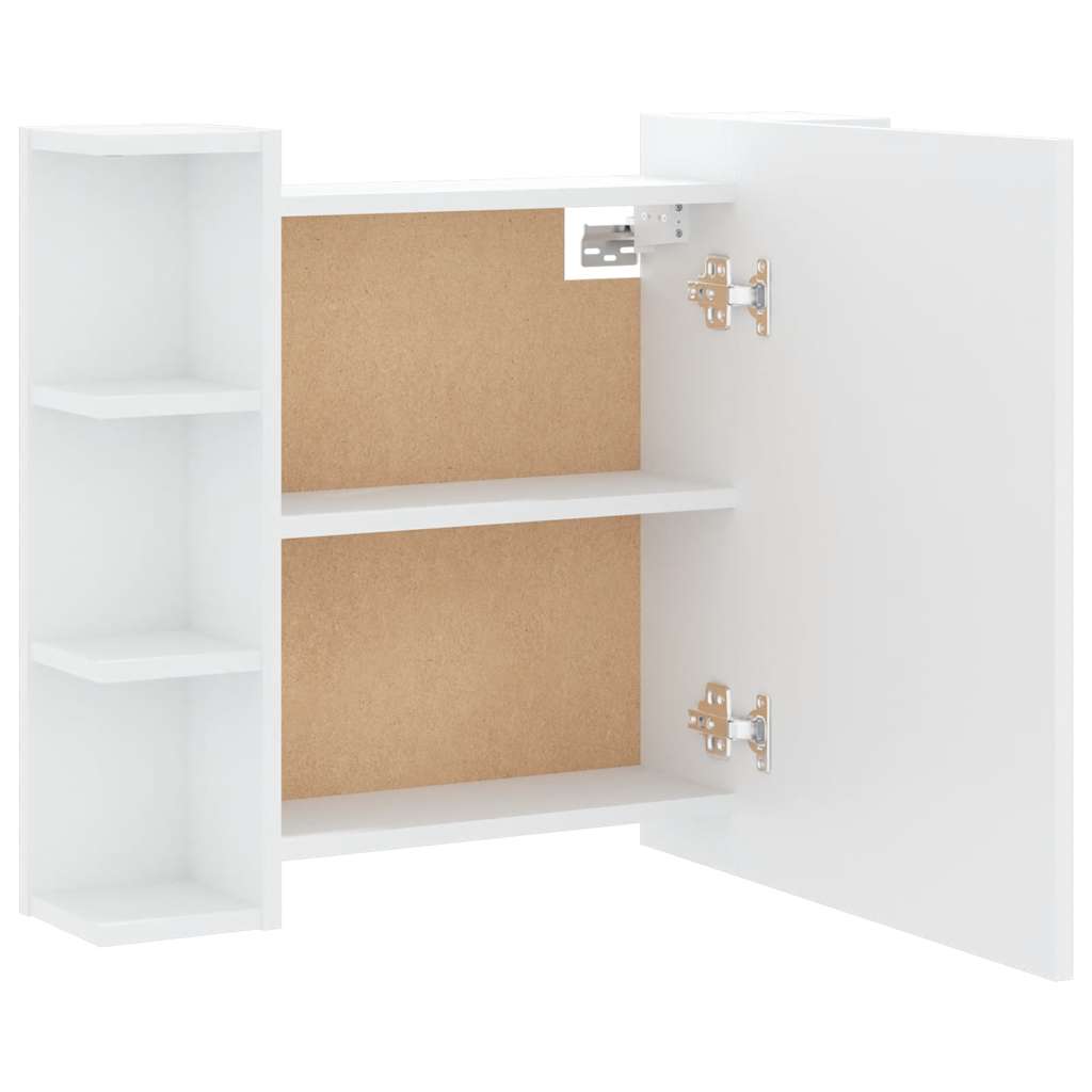Veidrodinė spintelė su LED apšvietimu, balta, 70x16,5x60cm
